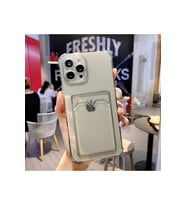 Teknomoda Apple iPhone 15 PRO Kılıf Kartlıklı Anti Şok Korumalı Şeffaf Silikon Füme Koyu Şeffaf (Füme-Siyah)