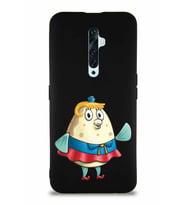 Oppo Reno 2Z Soft Premier Kapak Bayan Puff Tasarımlı Silikon Kılıf - Siyah (Şeffaf)