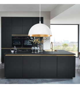 Haus Yarım Küre Beyaz İçi Gold ABS Mutfak Hol Avize Kafe Kuaför Depo Aydınlatma Barista Sarkıt
