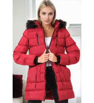 Dewberry Kadın %100 Polyester Kaban Bordo Z9763 Günlük Dış Giyim, Kazak ve Gömlek Kombini, Seyahat Gardırobu