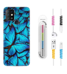 INFINIX Hot 8 9 10 11S Hot 10 Play 10T Kılıf Kablo Koruma Spiral Silikon Owl 1351