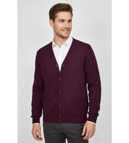Erkek Spor Selanik Düğmeli Hırka Regular Kalıp BGL-ST04873 (Mürdüm)