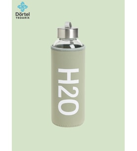 H2o Kılıflı Cam Matara 500 Ml Turuncu