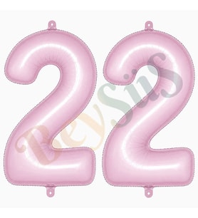 22 Rakam Folyo Balon pembe Rengi (76 cm)