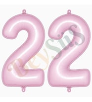 22 Rakam Folyo Balon pembe Rengi (76 cm)