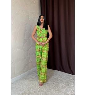 Yeşil Pullu Yelek Ve Pantolon Takım (Yeşil)