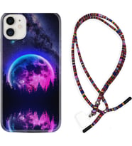 Apple iPhone 11 12 13 Mini Kılıf Boyun Asklı Rasta Silikon Star Planet 1652