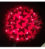 LED Işıklı Kelebek Çiçek Buketi Kutuda - A Kalite - Hediyelik --Kırmızı-Kelebek Buketleri