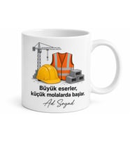 Kişiye Özel Şantiye Molası Baskılı Kupa Bardak İsimli Hediye
