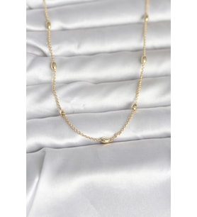 CM 14K Gold Renk Damla Topçuk Model Zincirli 60 cm Kadın Kolye 5886 - EEEEEE2444-9142