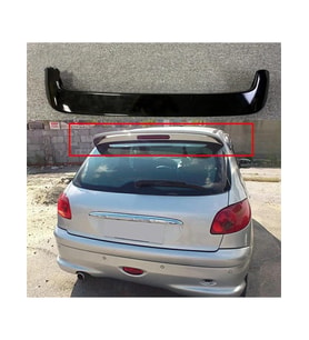 peugeot 206 hb 1998.2006 plastik parlak siyah boyalı spoiler