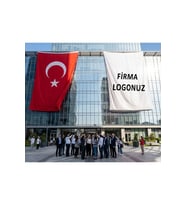 Firma Logonuz Kişiye Özel Bayrak Ve Türk bayrağı Premium Raşel Kumaş 10x15 metre