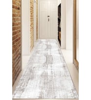 Dijital Baskılı Kaymaz Taban Yıkanabilir Modern Yolluk Ve Koridor Halısı NDU-HS-226 (Krem)