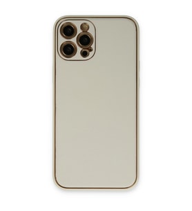 Apple İphone 12 Pro Max Kılıf Coco Deri Silikon Kapak - Beyaz