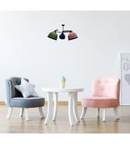 RİOLİGHT RETRO,RUSTİK,VİNTAGE SİYAH GÖVDE RENKLİ BAŞLIK 3XE27 DUYLU METAL SARKIT AVİZE