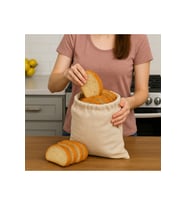 Ham Bez Ekmek Saklama Torbası 30x35 cm Nefes Alabilir Ham Kumaş, Ağzı Büzgülü