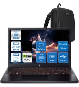 Acer Nitro V 15 ANV15-52 Intel Core I7 13620H 24GB 1tb SSD Nvıdıa Geforce RTX5060 8gb 75W Freedos 15.6" FHD(1920 x 1080) IPS 165HZ Taşınabilir Bilgisayar NHQZ8EY002F13 + Zetta Çanta