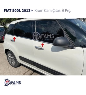 Fiat 500L Krom Cam Çıtası 6 Parça 2013> Paslanmaz Çelik
