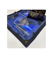 Ethnic Desen Black Seri Twill Eşarp Eşarp Askısı ile Birlikte 90x90 cm Siyah Sak