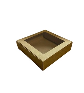 Karton Kutu Pencereli  Havlu Kutusu 25X25X5 (10 Adet)  Kraft