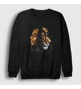 Presmono Unisex Siyah Lion V2 Bob Marley Sweatshirt 265217tt