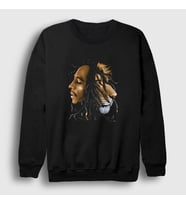 Presmono Unisex Siyah Lion V2 Bob Marley Sweatshirt 265217tt