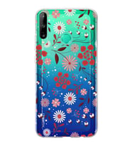 Huawei P40 Lite E Uyumlu Kapak Flowers Tasarımlı Şeffaf Silikon Kılıf