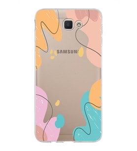 Samsung Galaxy J7 Prime 2 Kapak Karışık Renkler Tasarımlı Şeffaf Silikon Kılıf