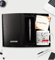 Mimarlara Özel Tasarım Kupa & Siyah Defter & Gri Metalik Roller Kalem Hediye Seti