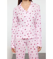 Kadın Çiçek Baskılı Uzun Kollu Pijama Takımı Fonksiyonel Dayanıklı Kaliteli Konforlu Rahat