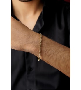 14 Ayar Altın Doch Erkek Bileklik 3.50 mm (Sarı)