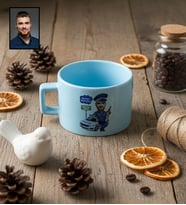 Kişiye Özel Kişiye Özel Karikatürlü Erkek Polis Lüks Pastel Fincan Polisler Günü Hediyesi