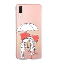 Huawei P20 Uyumlu Kapak Aşk Tasarımlı Şeffaf Silikon Kılıf