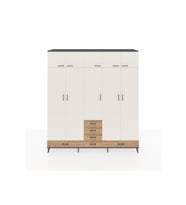 Hyperion Dolap 6 Raflı 6 Çekmeceli 4 Askılı 220x44x243 Antrasit-Aytaşı/Çam