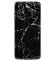 Xiaomi Redmi Note 12S Kılıf Resimli Desenli Baskılı Silikon Fragile Black Mermer 1378