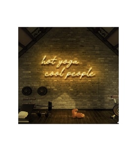 Hot Yoga Cool People Yazılı Neon Tabela