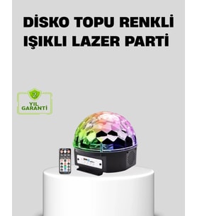 Ritim Hassasiyetli Bluetooth Hoparlörlü Disko Işığı Döner Led Efektli