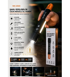 Kalemhane WISON WS-3500 Şarj Edilebilir Uzun Menzilli El Feneri