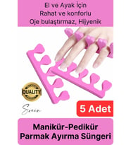 Esnek Rahat Konforlu Manikür Pedikür El Ayak Oje Parmak Ayırıcı Arası Sünger Aparatı Aleti 5 Adet