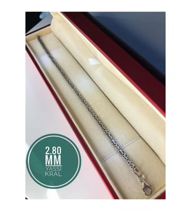 2.8mm Yassı Ezme Kral Model 925 Ayar Gümüş • Işıklı Kutuda Sevgiliye • Eşe • Babaya • Erkek Bileklik