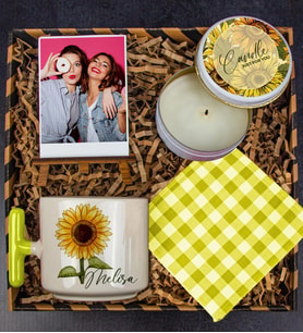 eJOYA Kişiye Özel Latte Kupa & Mum & Fotoğraflık & Bardak Altlığı Hediye Kutusu 112812 (Sarı)