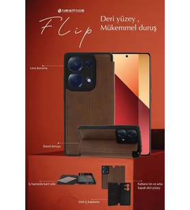Newface Realme 12 Lite Kılıf Flip Cover - Kırmızı