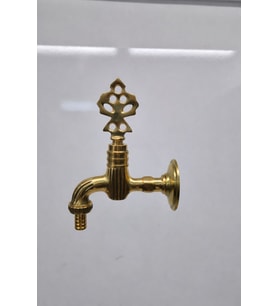 Dorello Osmanlı Motifli Gold Musluk – Antik Kaplama, Dekoratif Bahçe & Lavabo Musluğu, Vintage Osmanlı Tarzı Musluk Model02 Hortum Uçlu