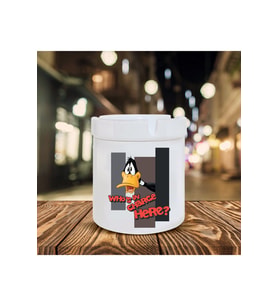 Beyaz Daffy Duck Baskılı Seramik Küllük