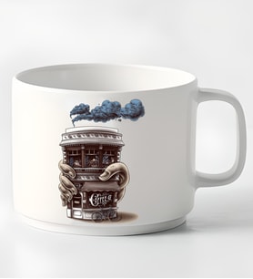 Coffe Tasarımlı Porselen Kupa Nescafe Fincanı