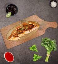 BK Gift Modern Art Tasarımlı Dikdörtgen Şeklinde Doğal Ahşap Servis ve Sunum Tabağı Model 6