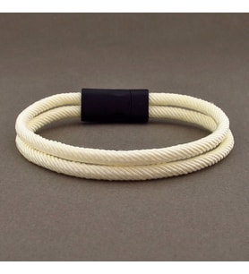KREM RENGİ İKİ SIRALI METAL MIKNATISLI ERKEK BİLEKLİK M013W
