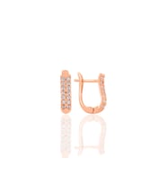 Söğütlü Silver Gümüş rose zirkon taşlı  çift sıra taşlı  j küpe