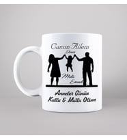 Anneler Günü ( Canım Ailem ) Tasarımlı Kupa Kişiye Özel