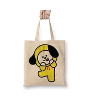 Bt21 Chimmy Bts Beyaz Bez Çanta Uzun Saplı Alışveriş Çantası Plaj Çantası